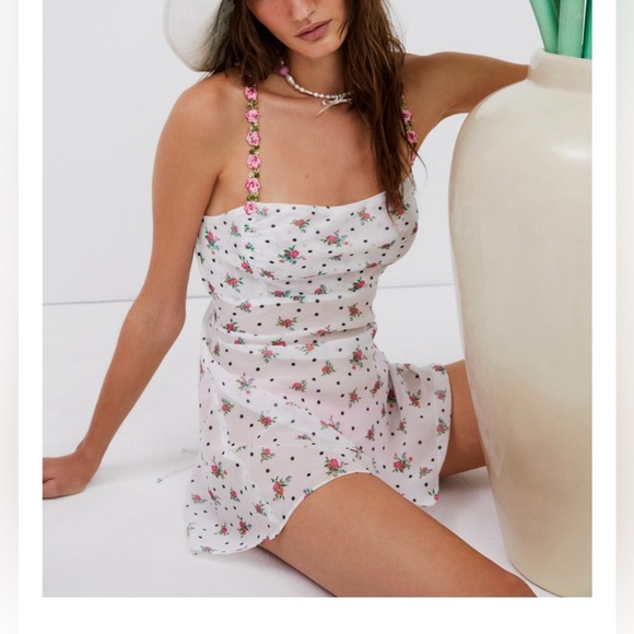 For Love And Lemons White Pink Mini Dress - Picture 2 of 14